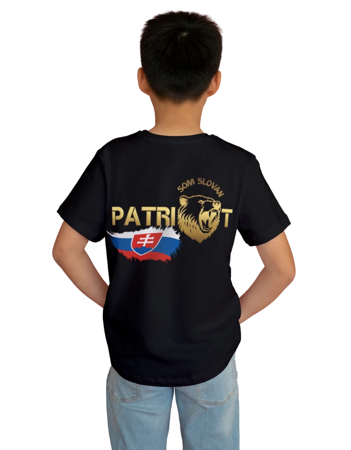 Detské tričko SOM SLOVAN PATRIOT čierne