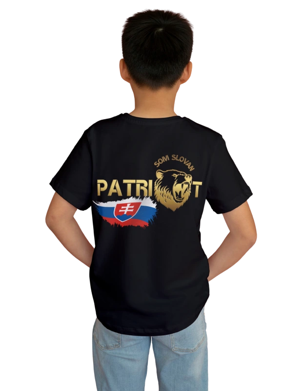 Detské tričko SOM SLOVAN PATRIOT čierne