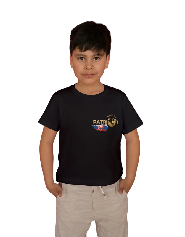 Detské tričko SOM SLOVAN PATRIOT čierne 1